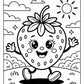 Smiling Strawberry Coloring Pages – Free PDF Printables