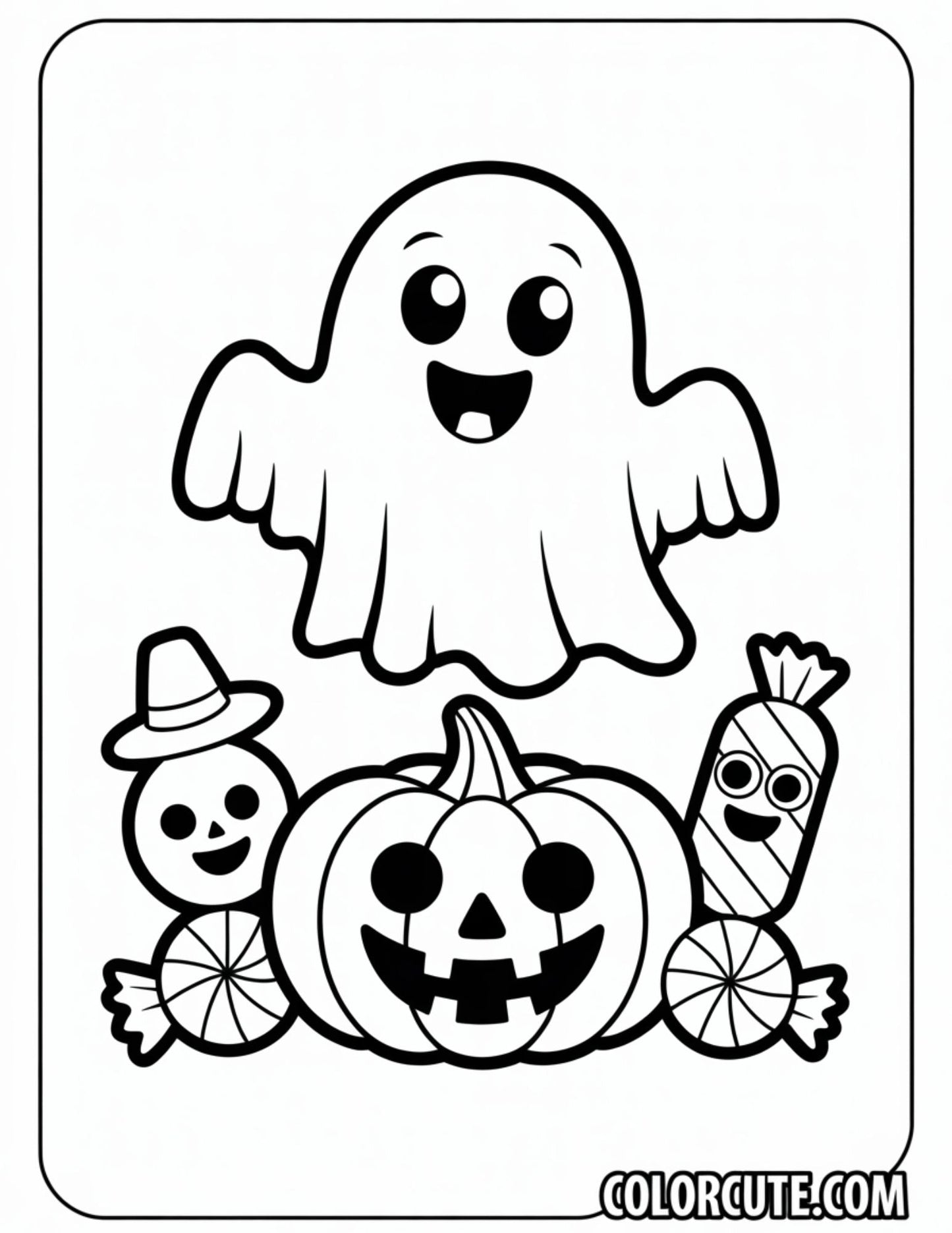 Wonderful Halloween Kawaii Coloring Pages | Free PDF Printables