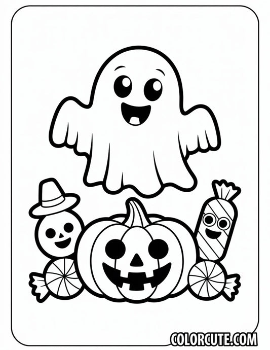 Wonderful Halloween Kawaii Coloring Pages | Free PDF Printables