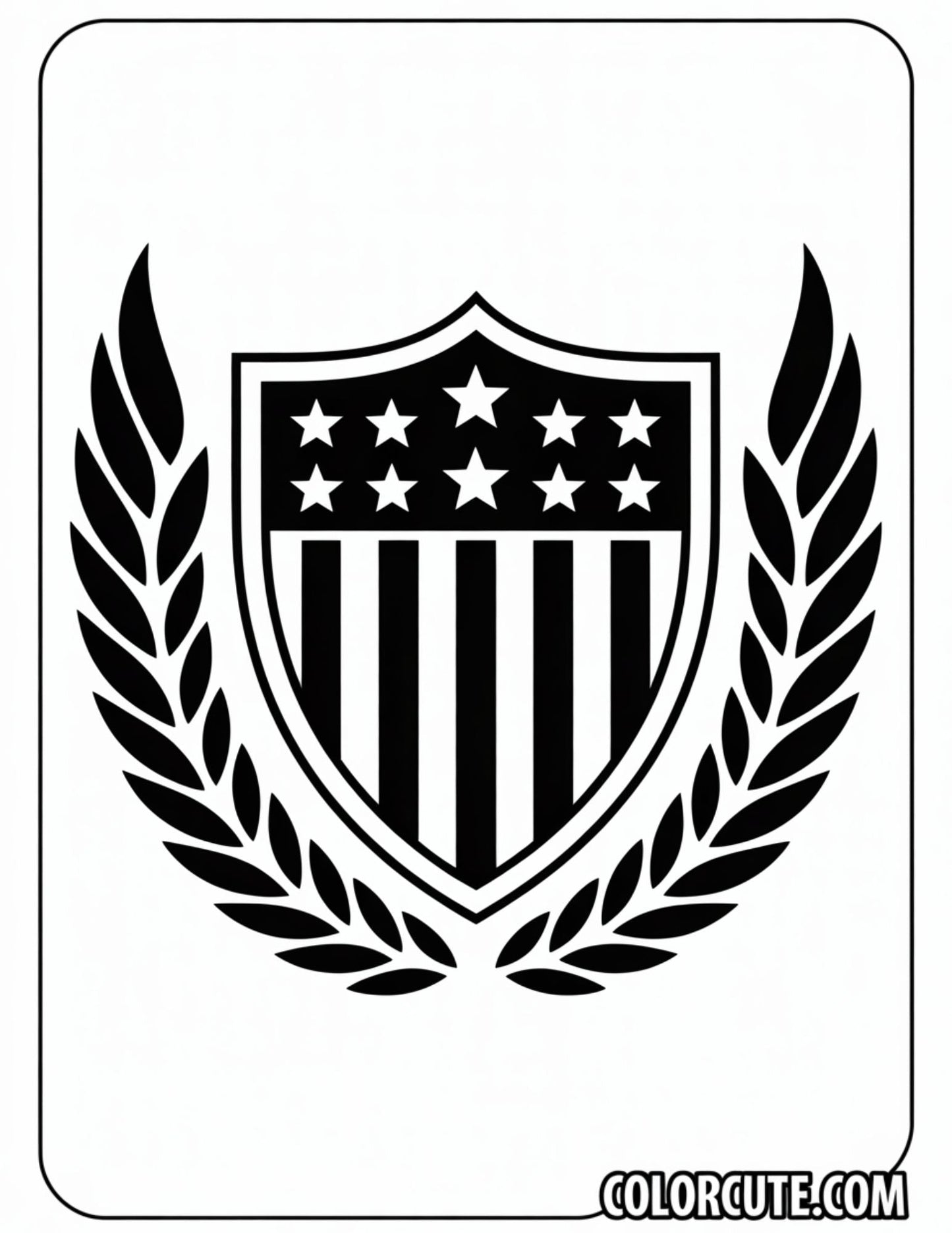 4th of July Shield Coloring Pages | Free PDF Printables