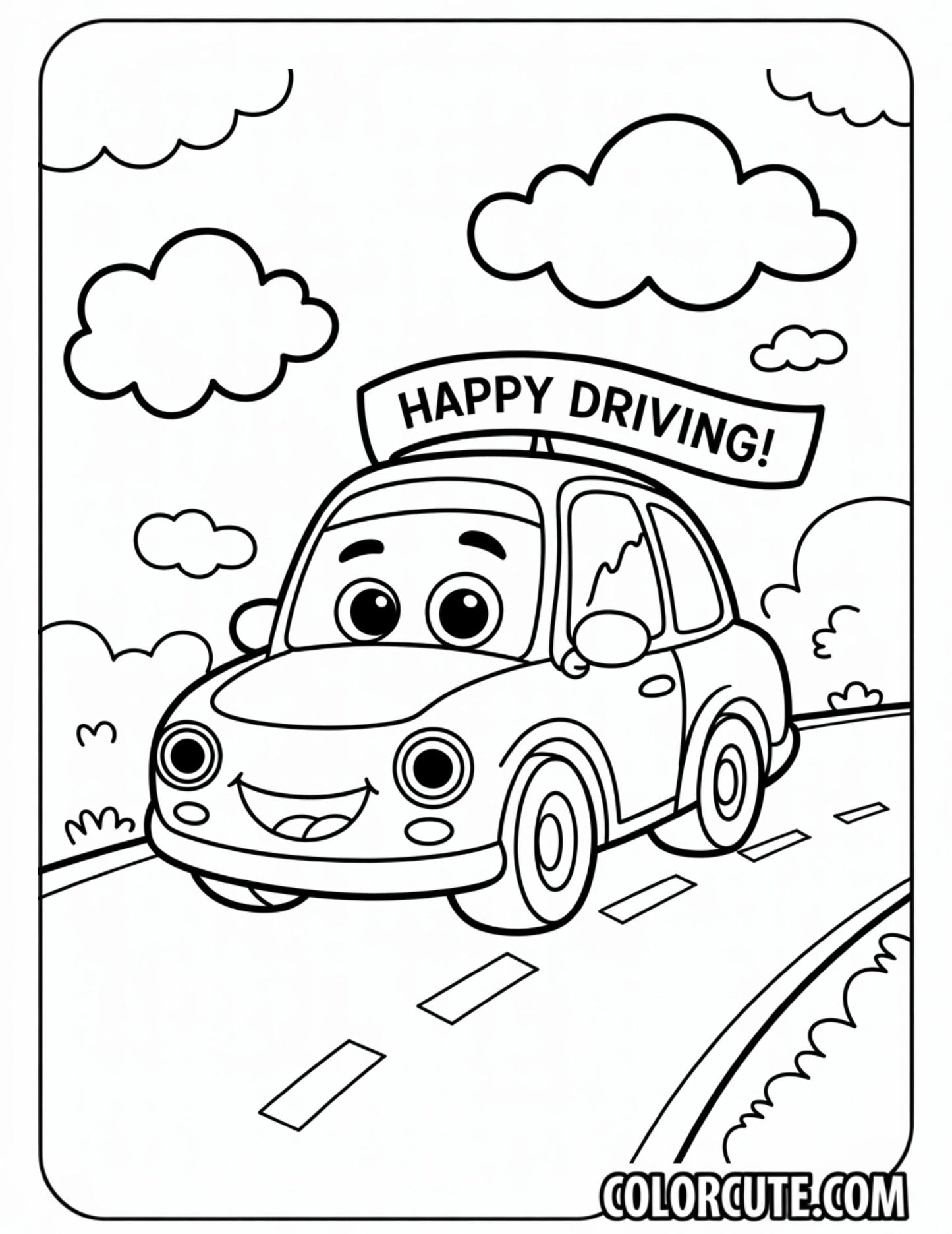Car Preschool Coloring Page | Free PDF Printables