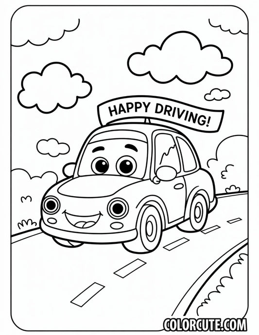 Car Preschool Coloring Page | Free PDF Printables