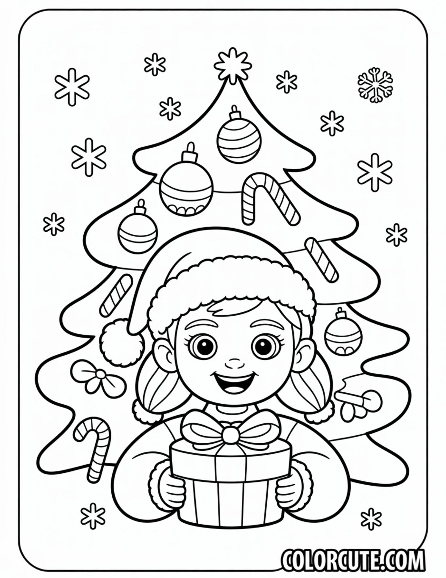 Christmas Raya Coloring Page | Free PDF Printables