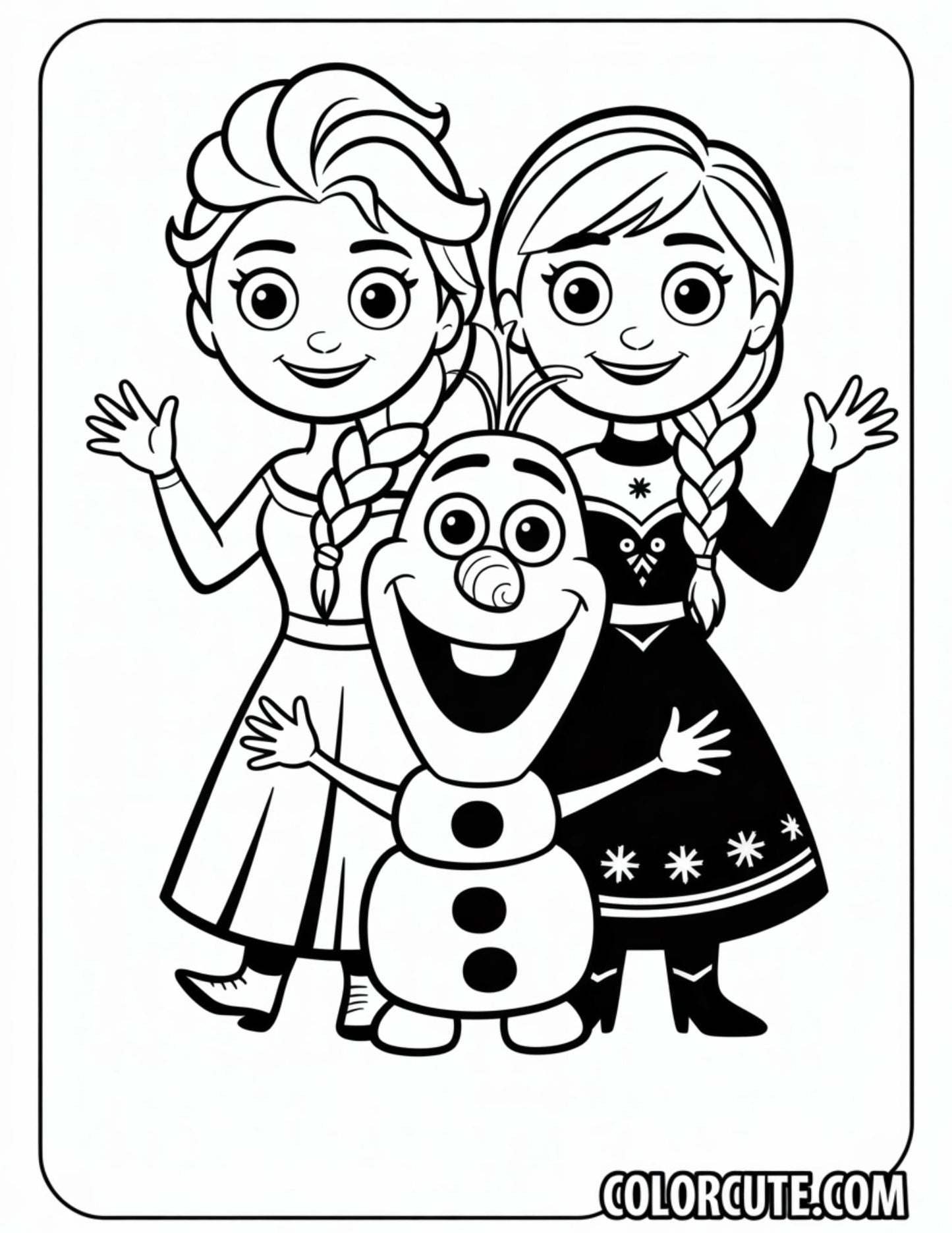 Elsa, Anna, and Olaf Coloring Pages | Free PDF Printables