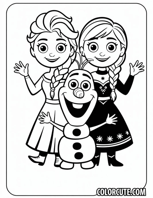 Elsa, Anna, and Olaf Coloring Pages | Free PDF Printables