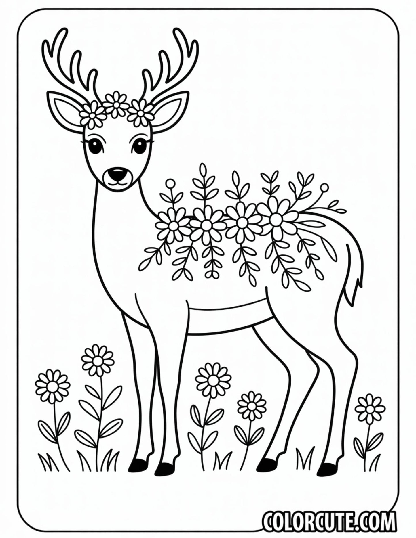 Fantasy Deer Coloring Pages - Free PDF Printables
