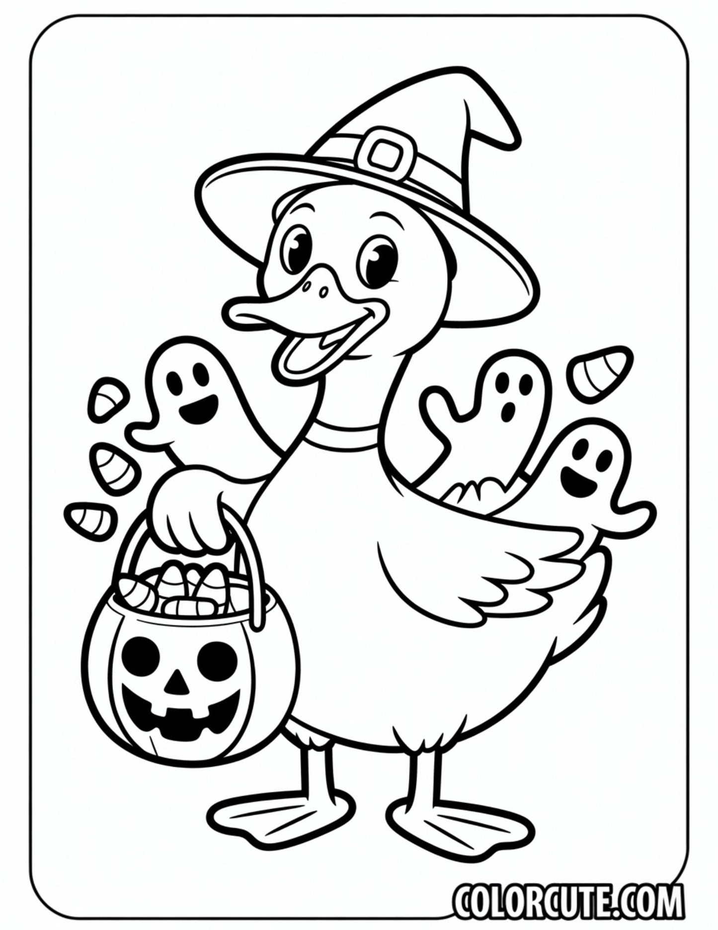 Halloween Duck Coloring Page | Free PDF Printables