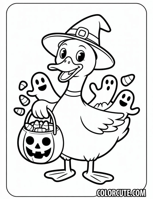 Halloween Duck Coloring Page | Free PDF Printables