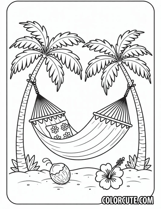 Hammock Summer Coloring Pages | Free PDF Printables