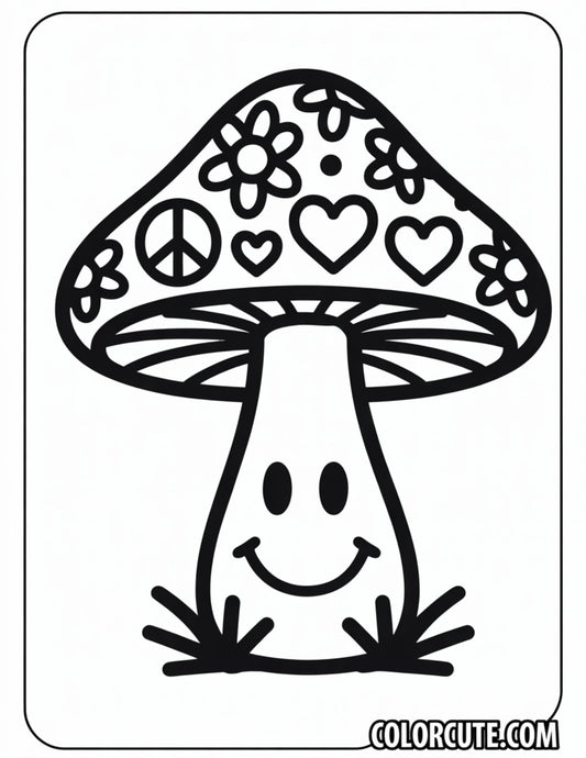 Hippie Mushroom Coloring Pages | Free PDF Printables