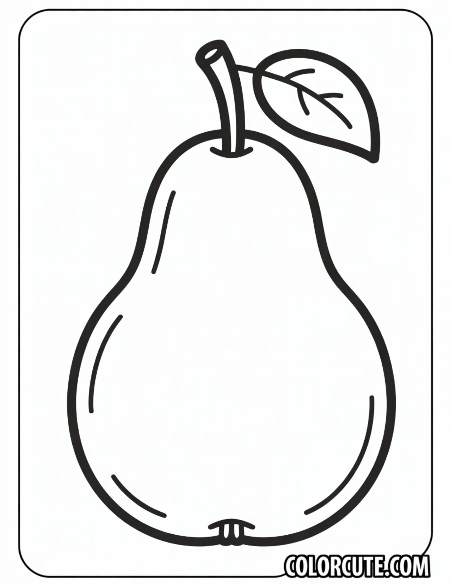 Pear Coloring Page | Free PDF Printables – Color Cute - Free Coloring Pages
