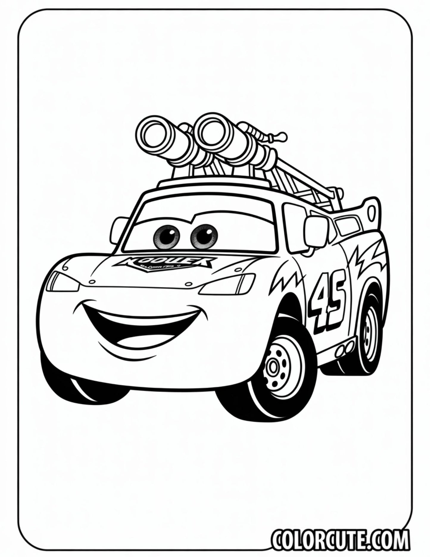 Pixar Fire Truck Coloring Pages | Free PDF Printables