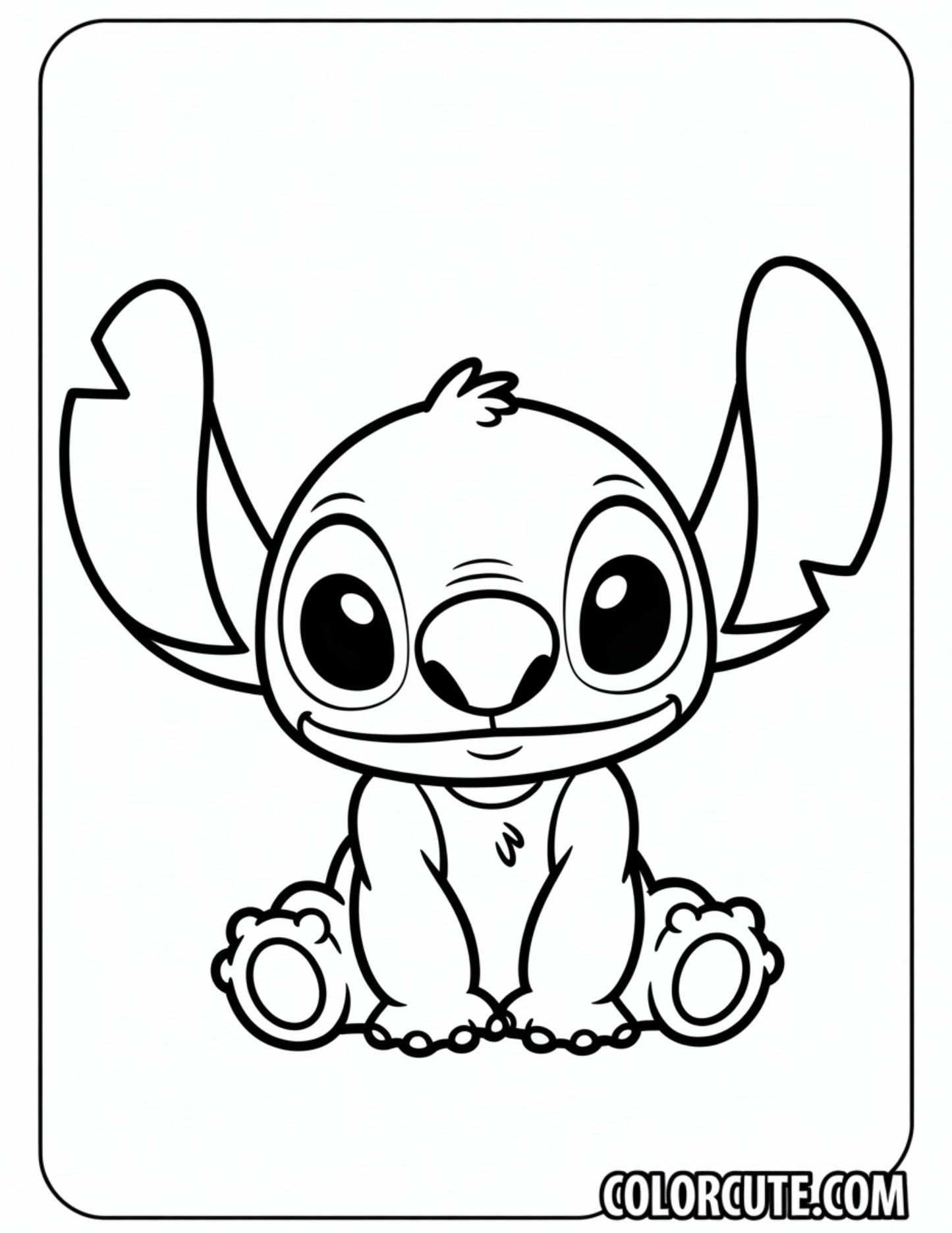 Stitch Smiling Coloring Pages | Free PDF Printables