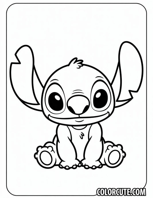 Stitch Smiling Coloring Pages | Free PDF Printables
