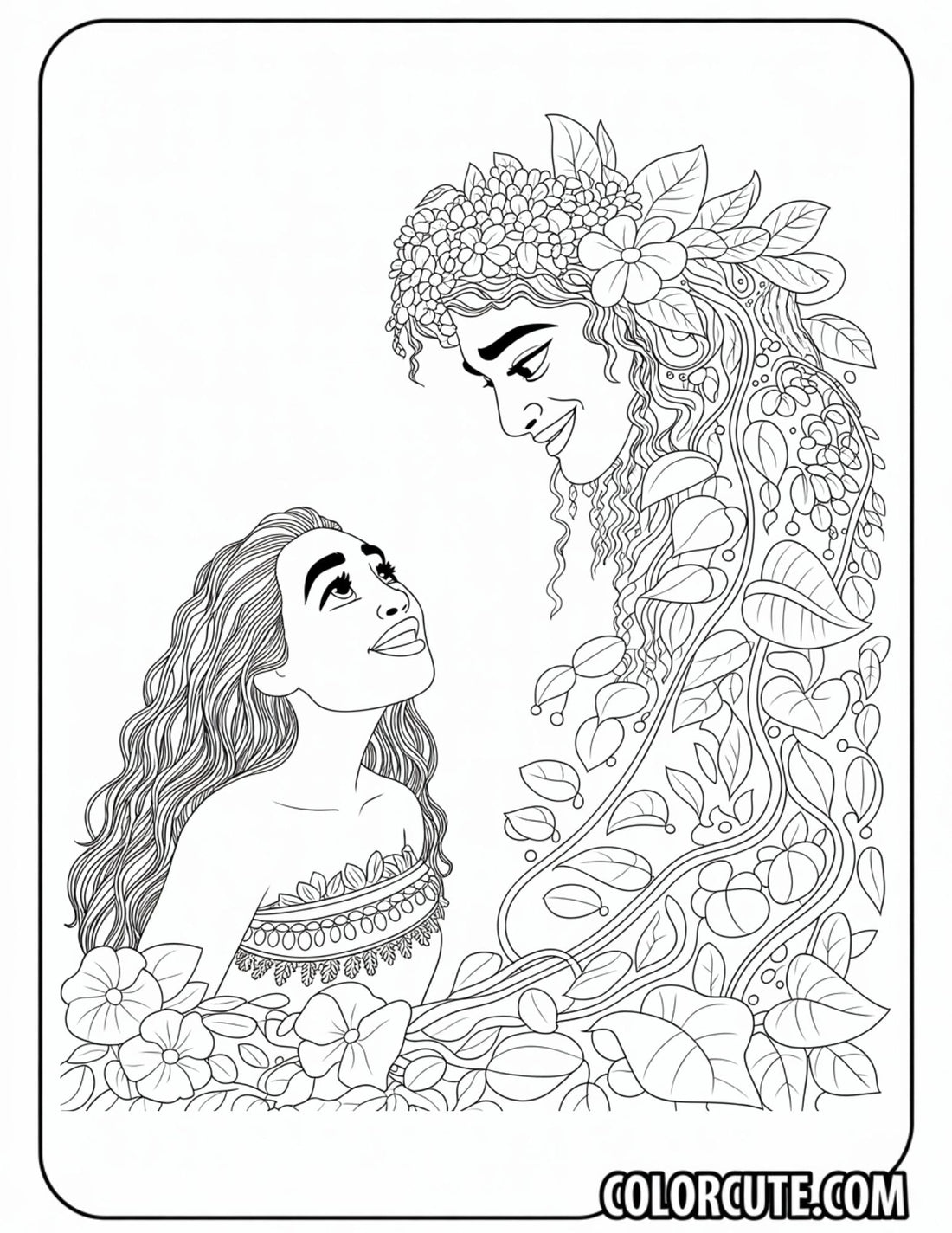 Te Fiti Moana Coloring Page | Free PDF Printables – Color Cute - Free ...