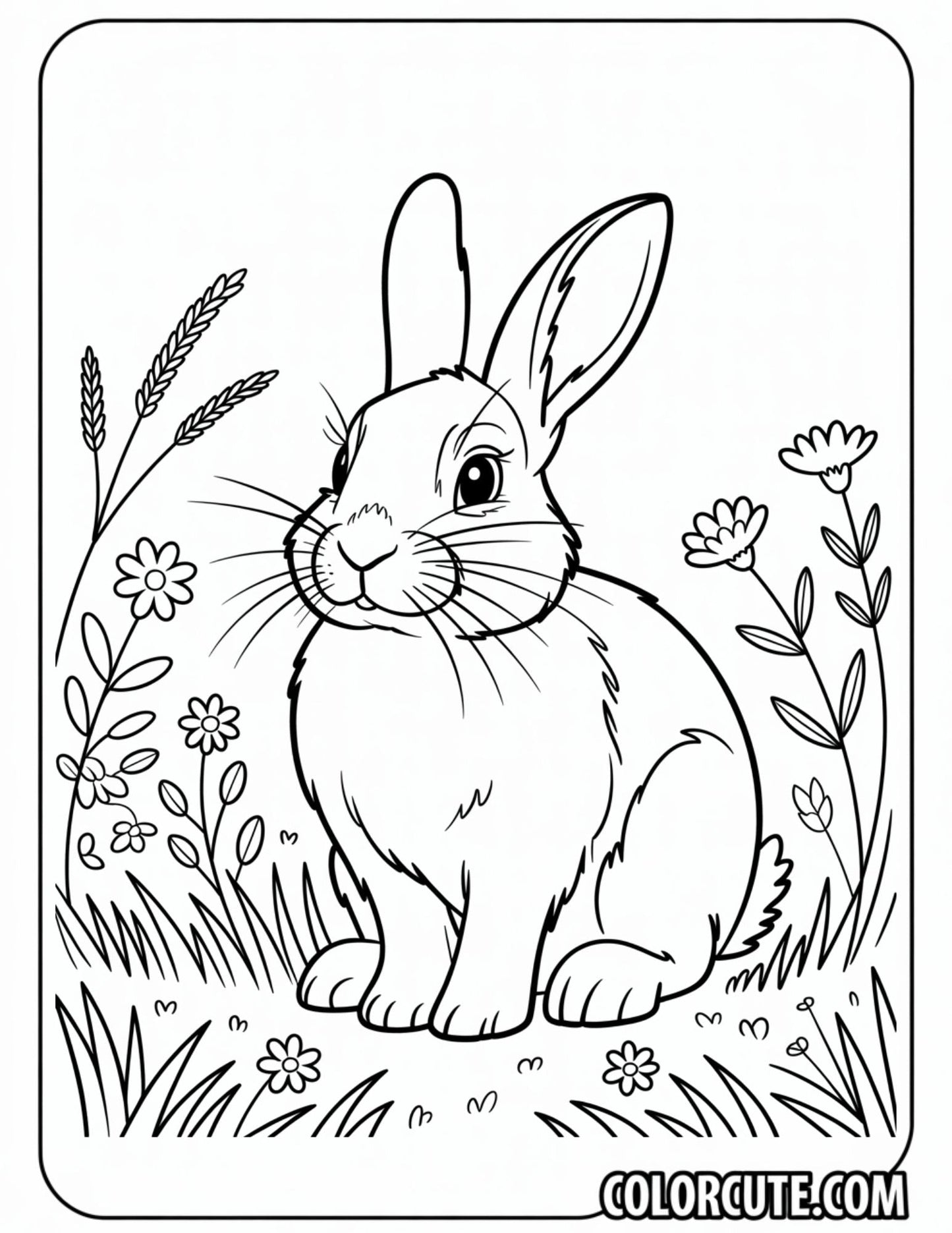 Wild Bunny Coloring Pages | Free PDF Printables