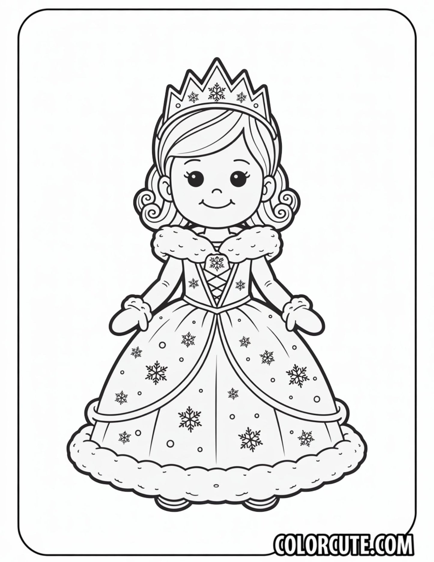 Winter Princess Coloring Pages | Free PDF Printables