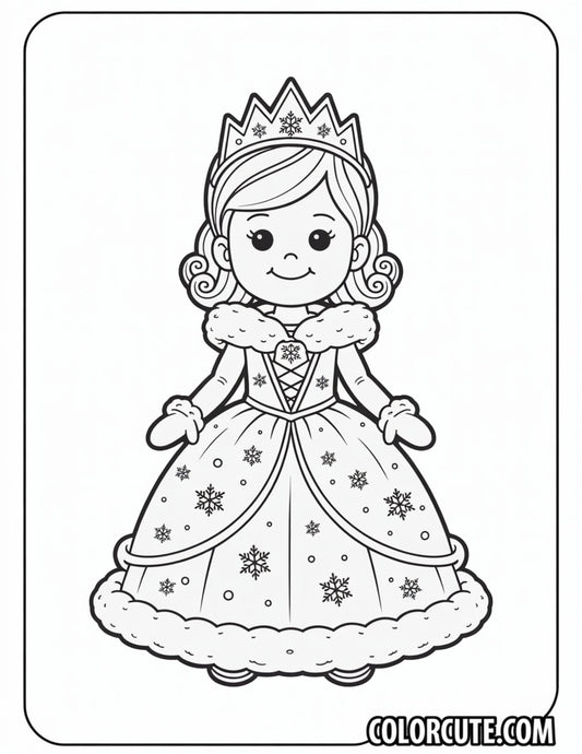 Winter Princess Coloring Pages | Free PDF Printables