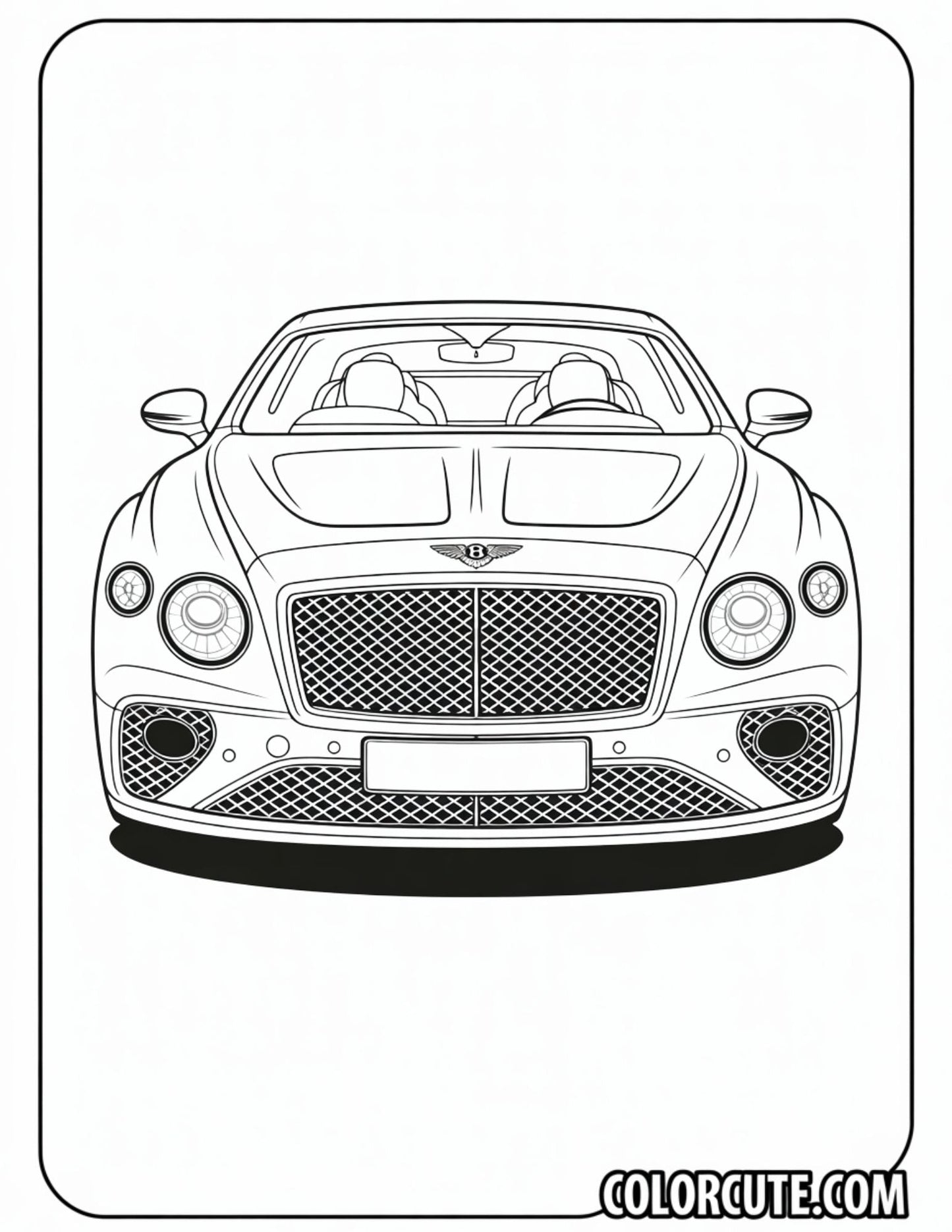 Bentley Car Coloring Page | Free PDF Printables