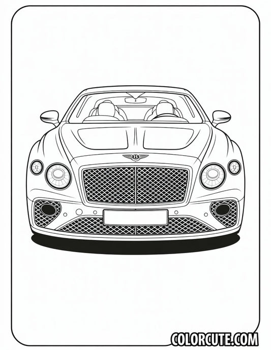 Bentley Car Coloring Page | Free PDF Printables