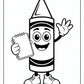 Crayon Back to School Coloring Pages | Free PDF Printables