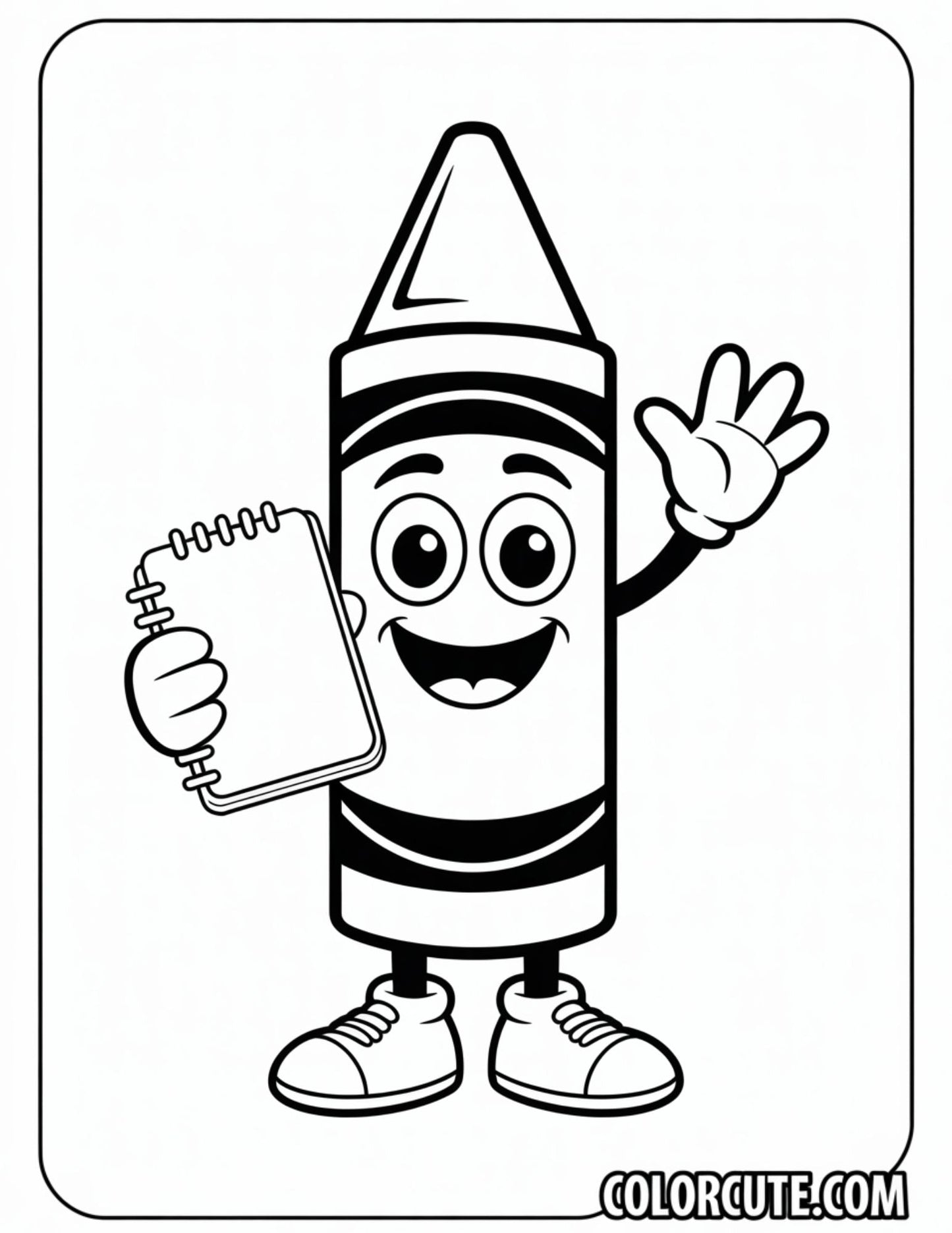 Crayon Back to School Coloring Pages | Free PDF Printables