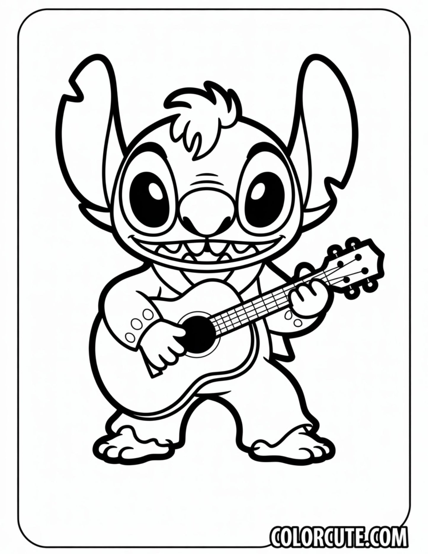 Elvis Stitch Coloring Page | Free PDF Printables