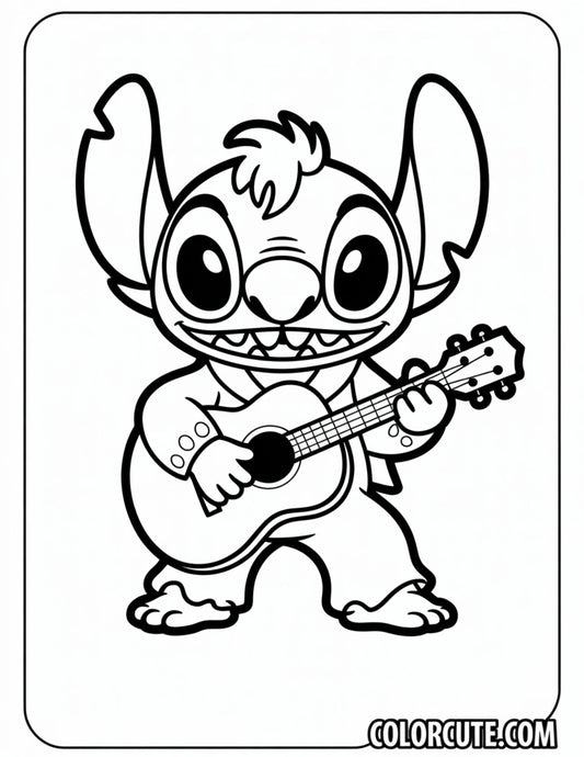Elvis Stitch Coloring Page | Free PDF Printables
