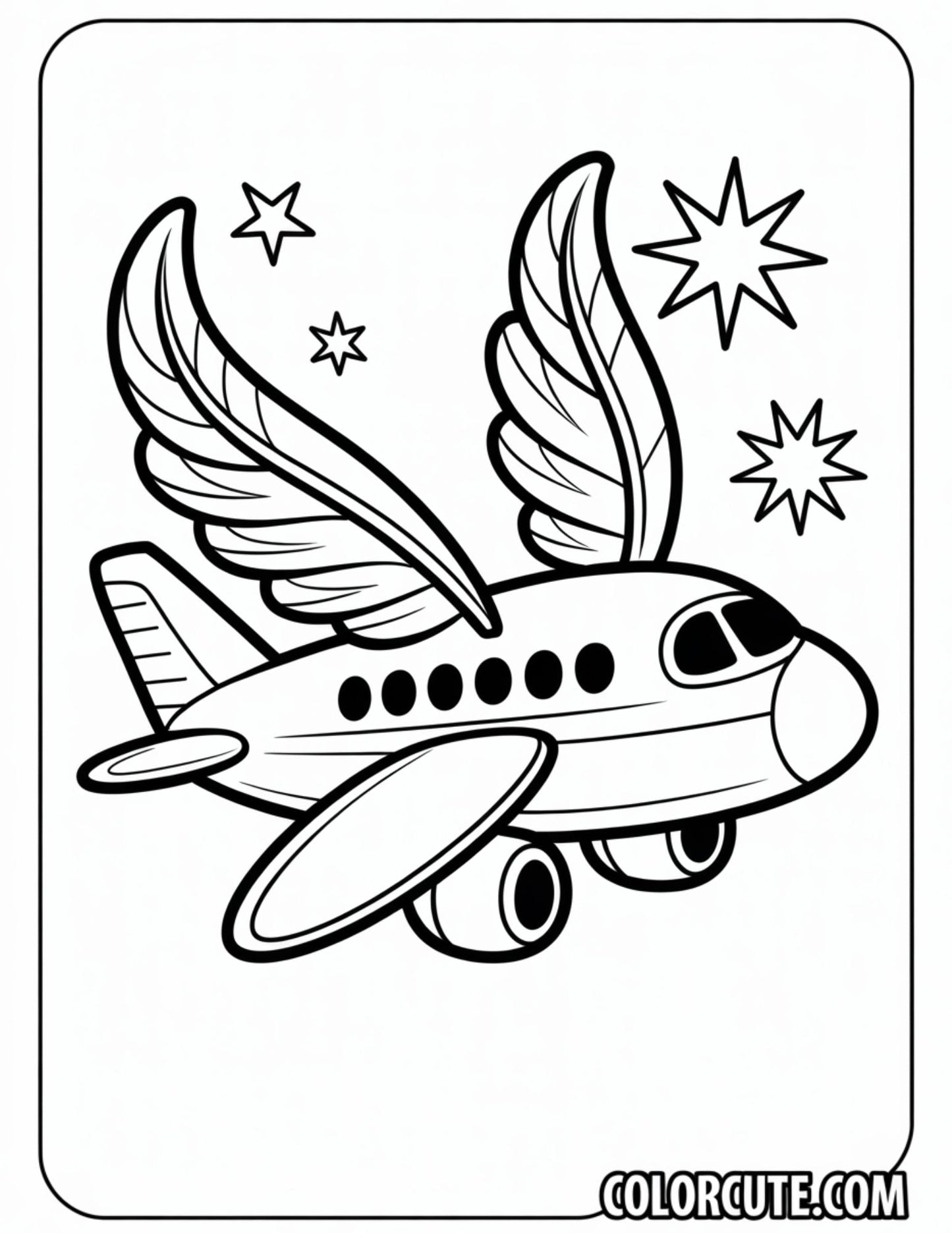 Fantasy Airplane Coloring Pages | Free PDF Printables