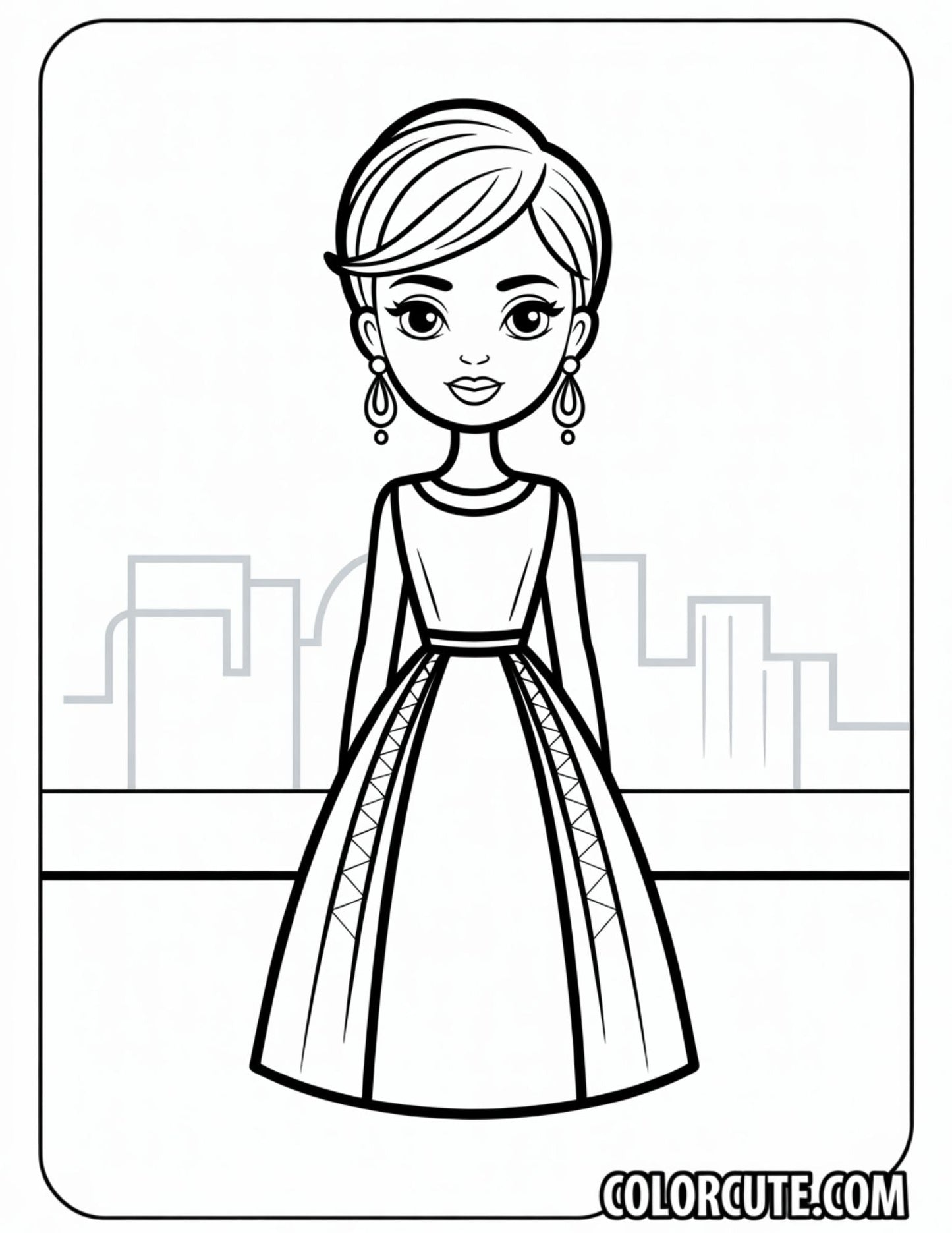 Fashion Girl Coloring Pages | Free PDF Printables