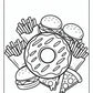 Food Donut Coloring Pages Free Printable