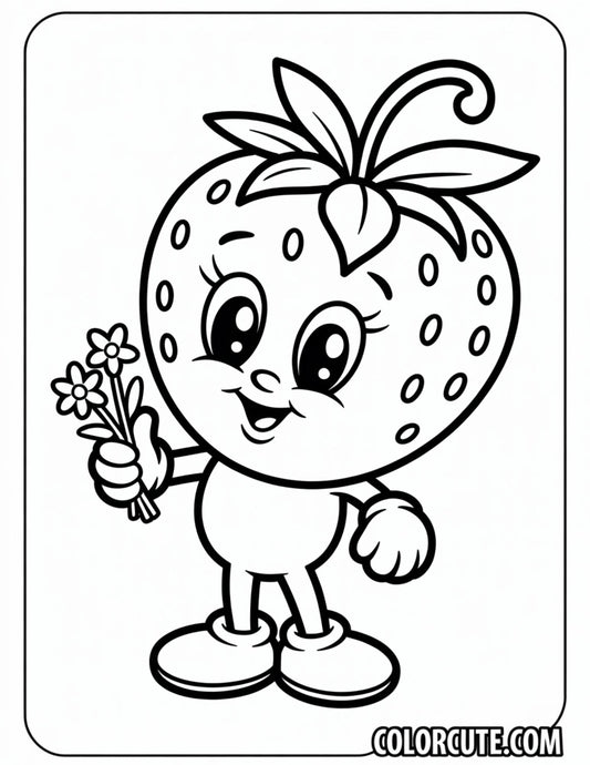Kawaii Strawberry Coloring Pages – Free PDF Printables