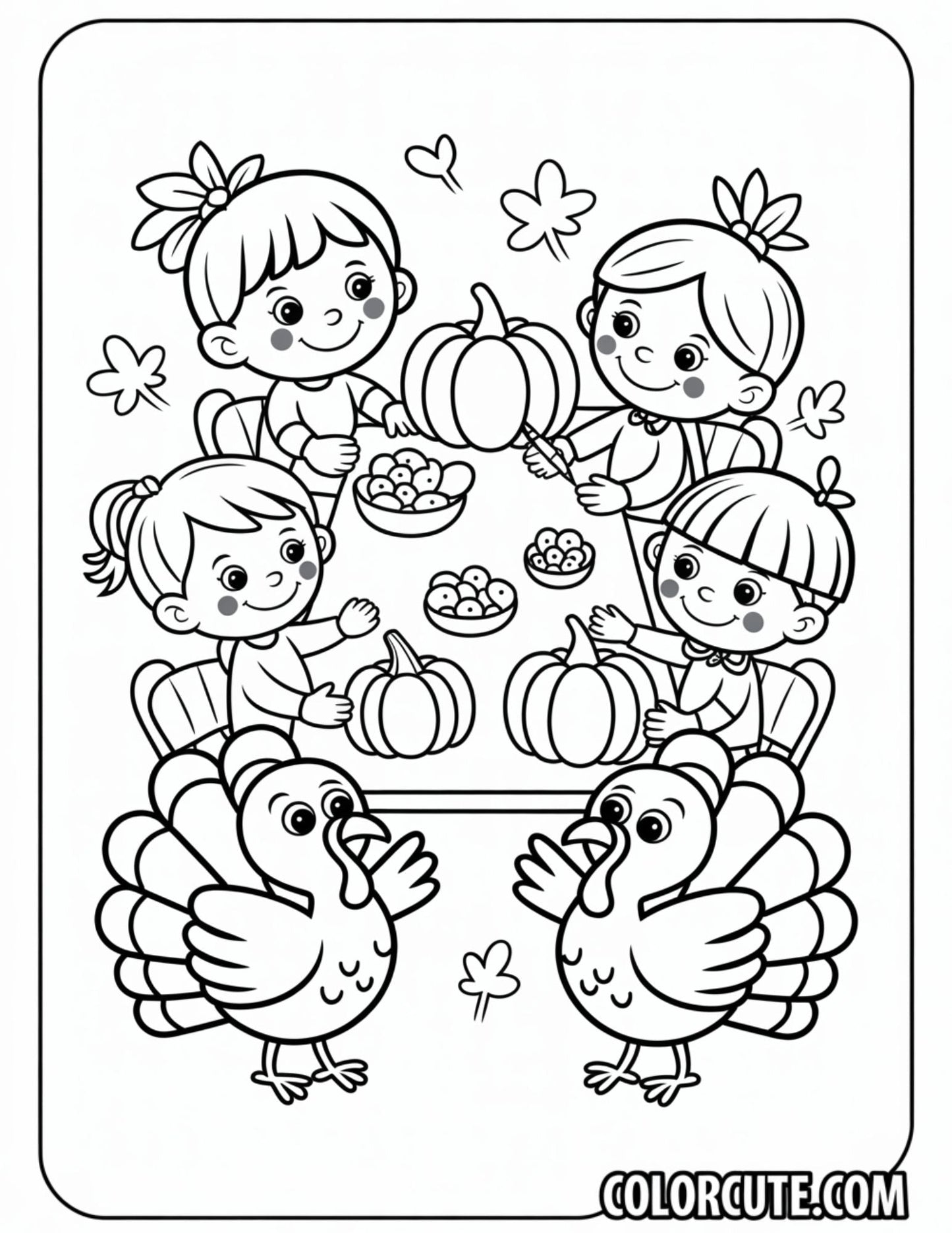Kindergarten Thanksgiving Coloring Pages | Free PDF Printables
