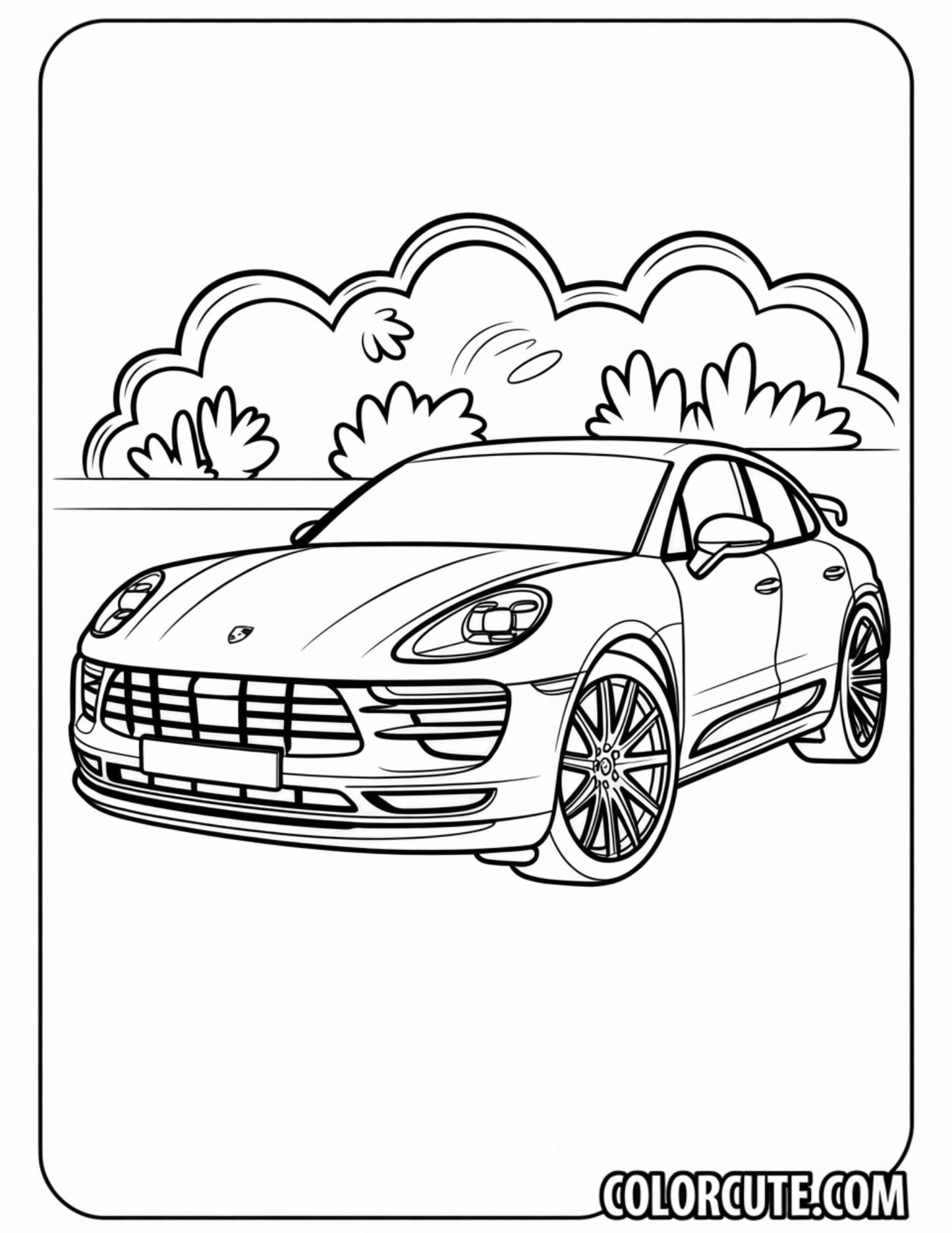 Macan Porsche Coloring Pages | Free PDF Printables