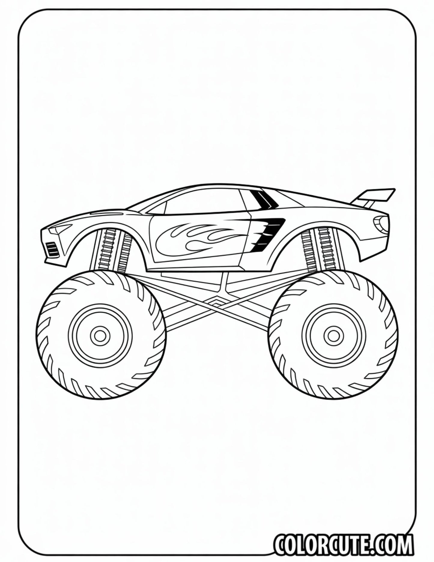 Monster Truck Lamborghini Coloring Pages - Free PDF Printables