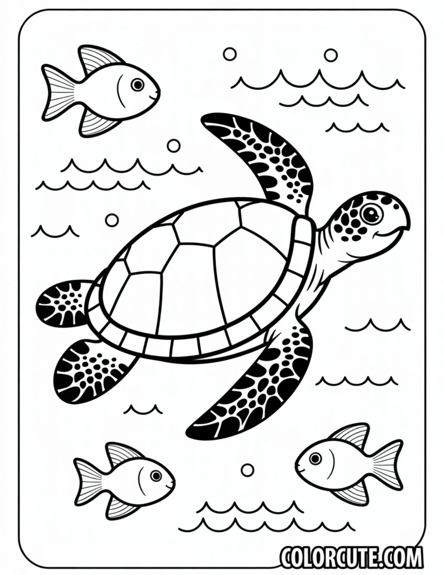 Ocean Turtle Coloring Pages | Free PDF Printables