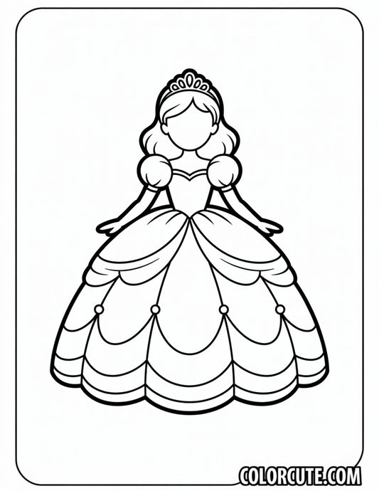 Princess Dress Coloring Pages | Free PDF Printables
