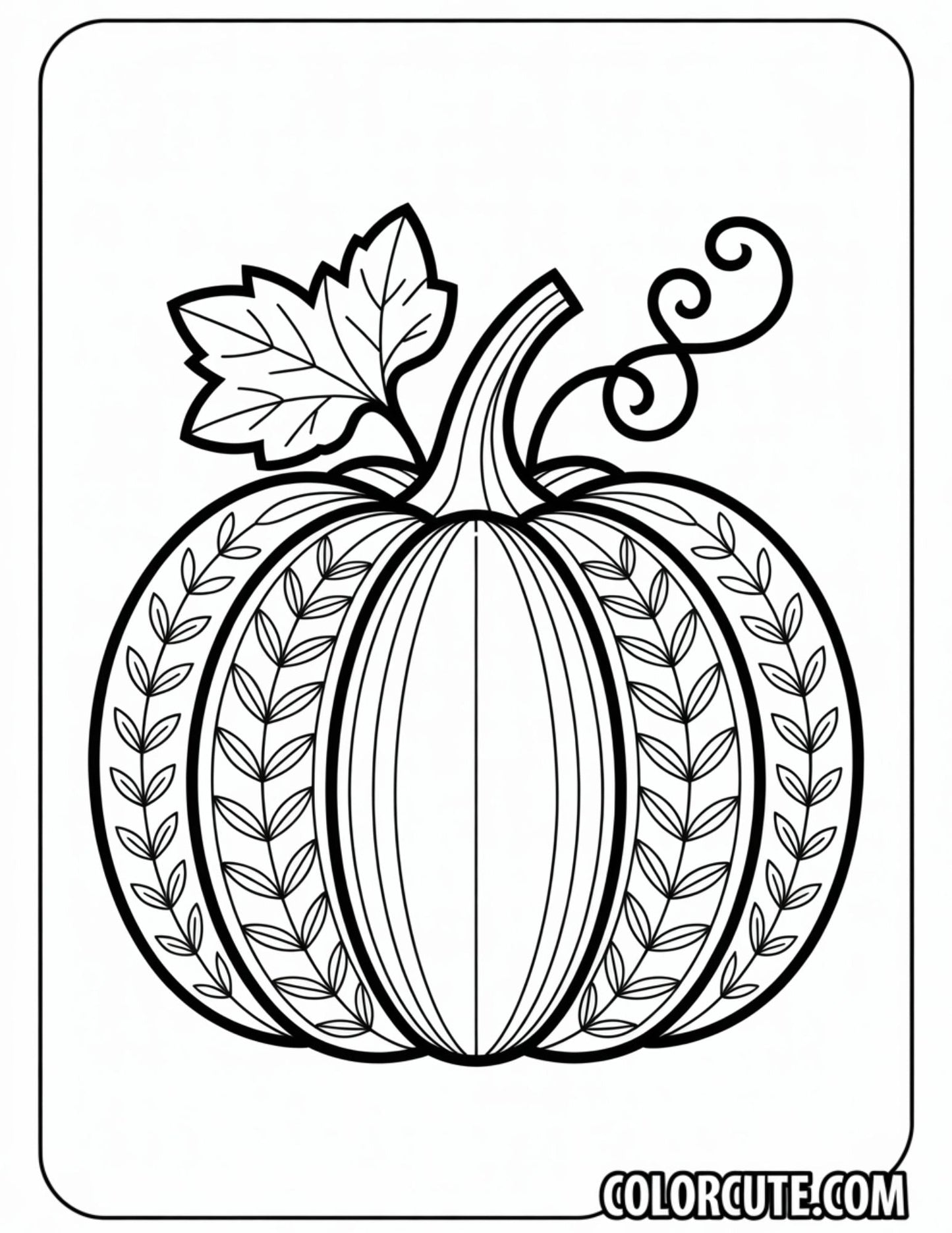 Pumpkin Coloring Page | Free PDF Printables