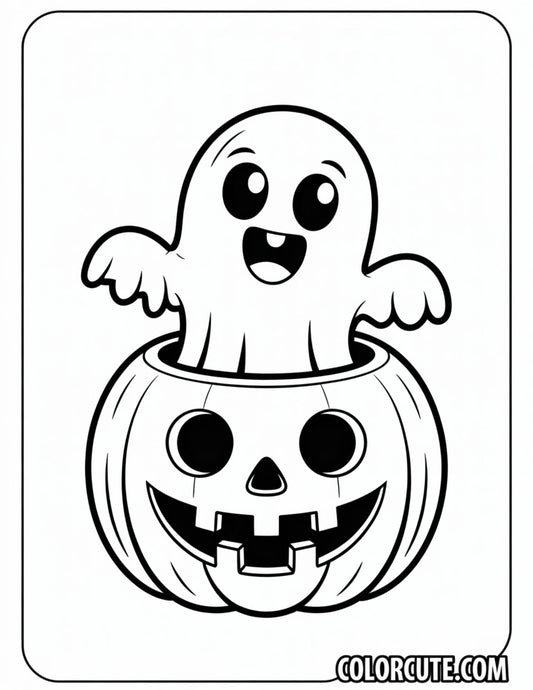Pumpkin Ghost Coloring Pages | Free PDF Printables