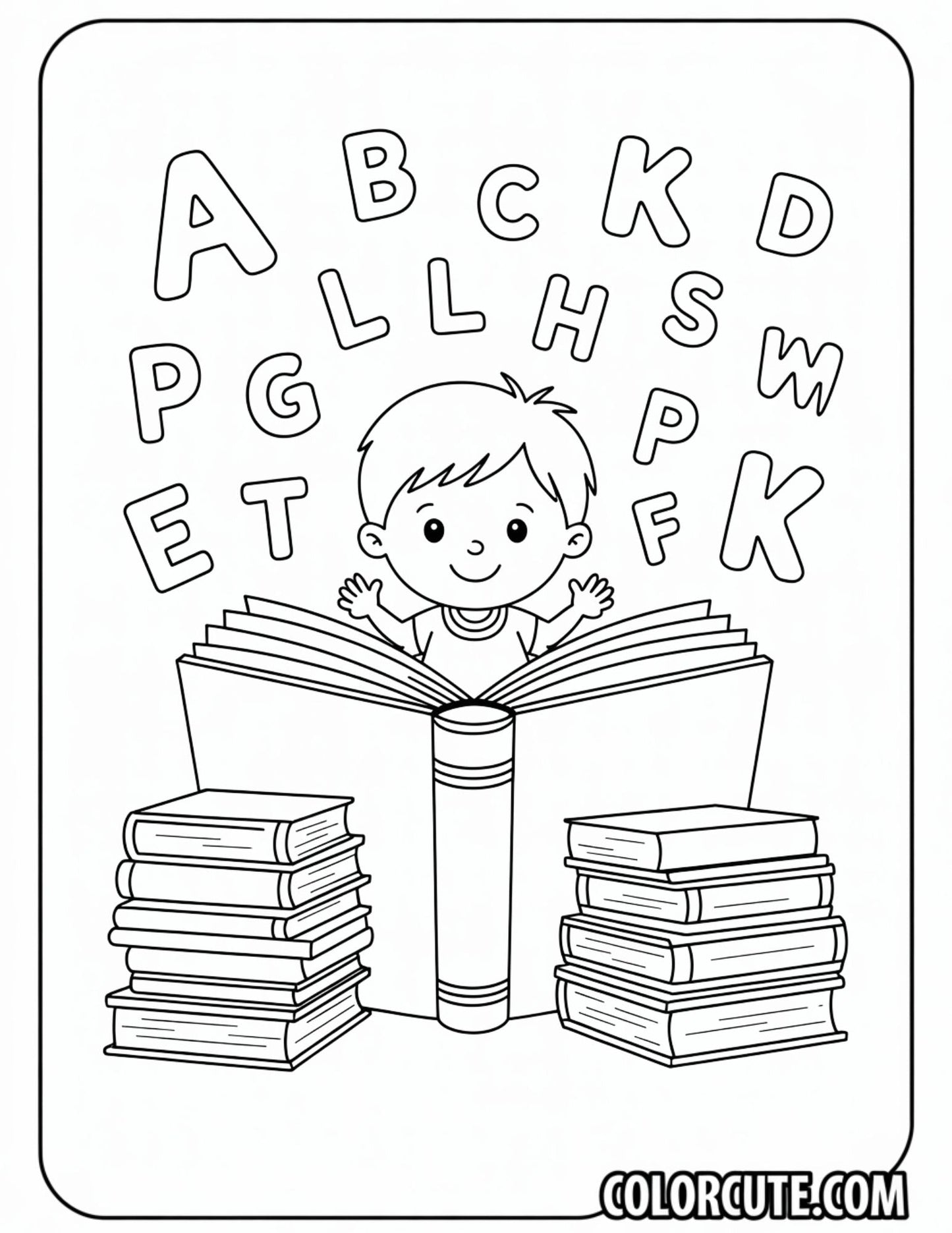 Reading Preschool Coloring Pages | Free PDF Printables