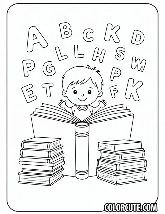 Reading Preschool Coloring Pages | Free PDF Printables