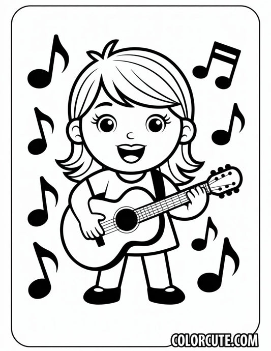 Taylor Swift Bold and Easy Coloring Pages | Free PDF Printables