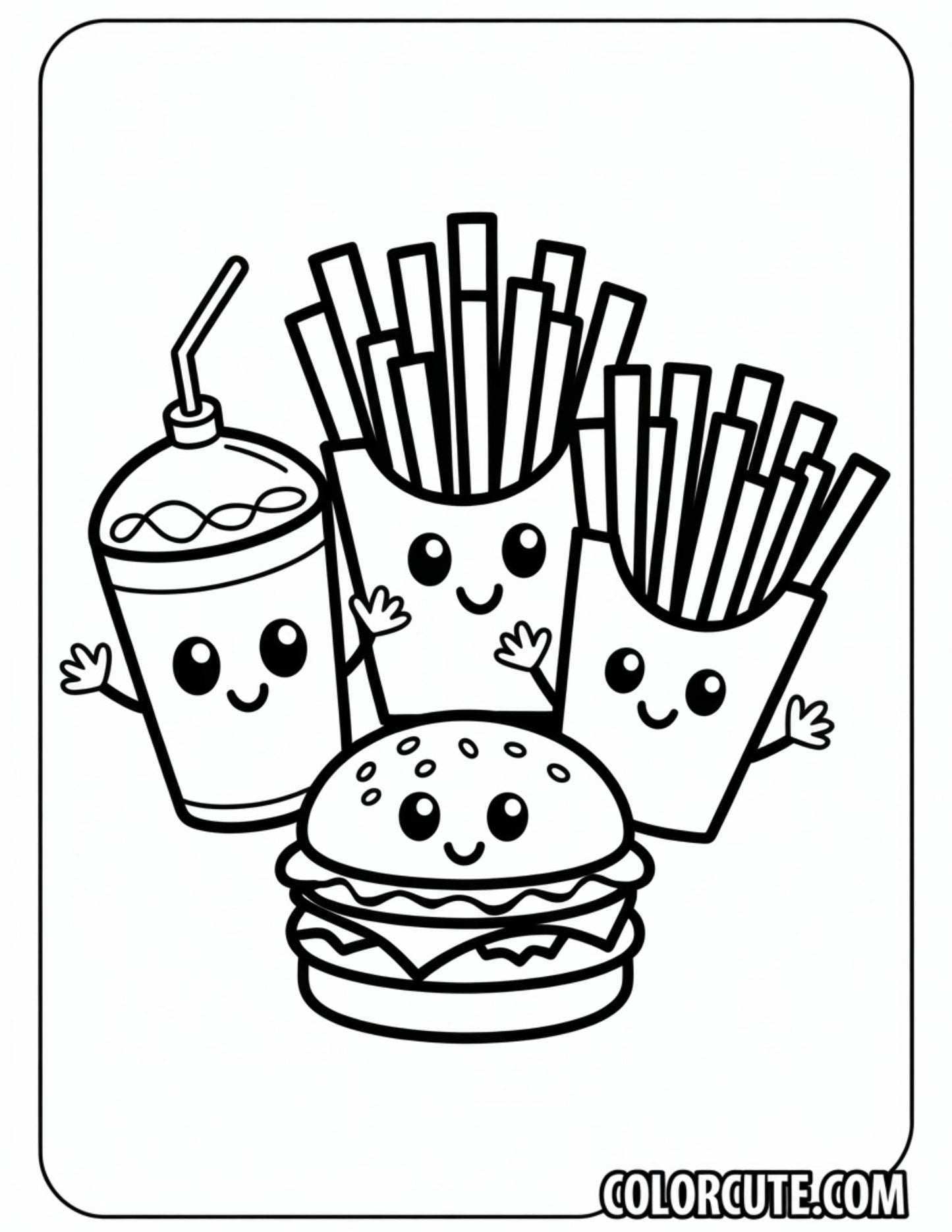 Wonderful Food Kawaii Coloring Pages | Free PDF Printables