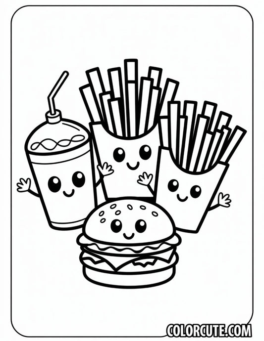 Wonderful Food Kawaii Coloring Pages | Free PDF Printables