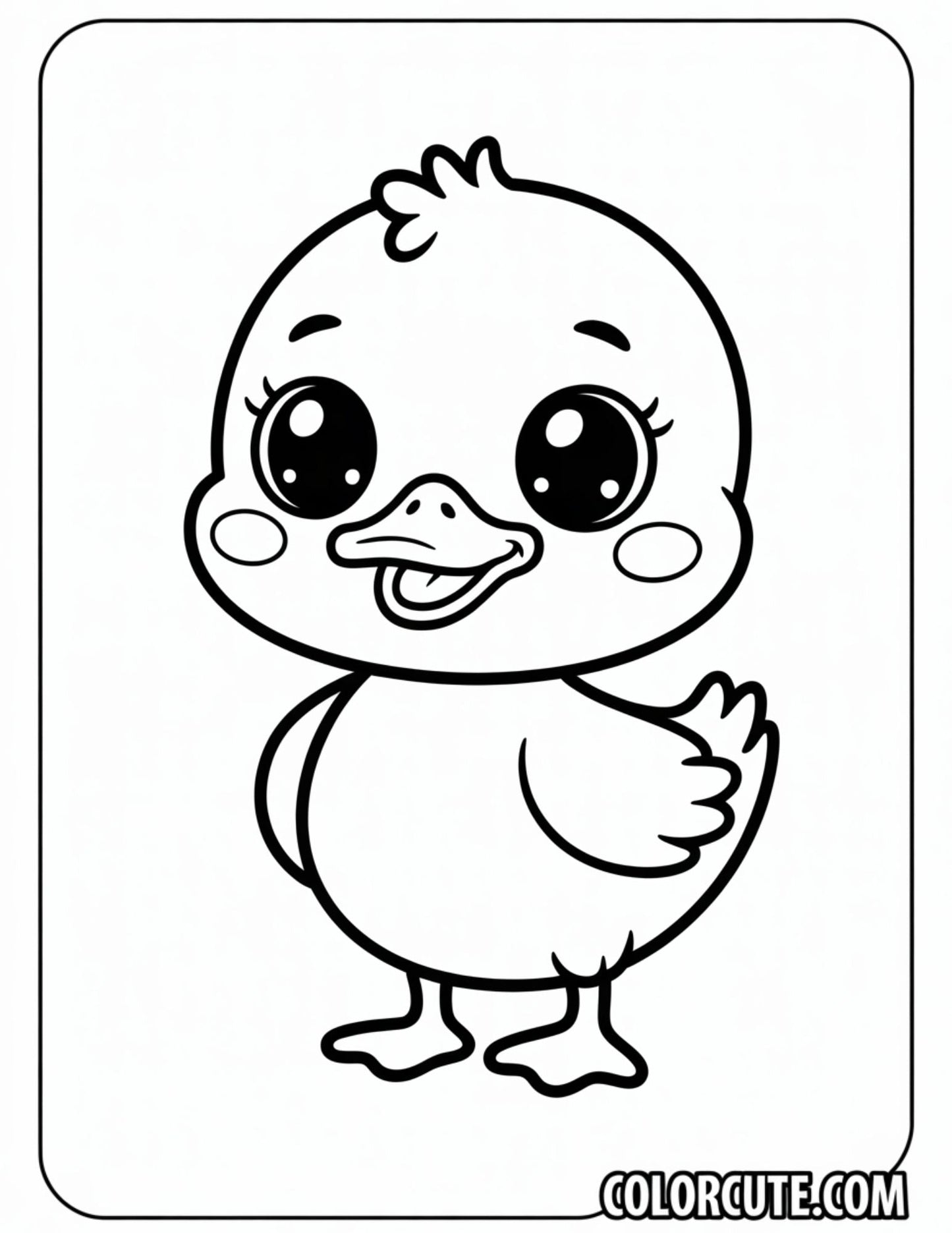 Baby Duck Coloring Page | Free PDF Printables