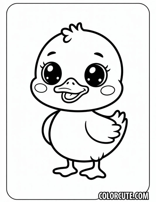 Baby Duck Coloring Page | Free PDF Printables