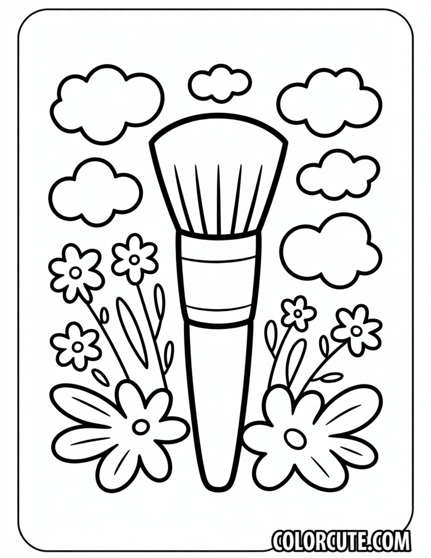 Blush Brush Coloring Page | Free PDF Printables
