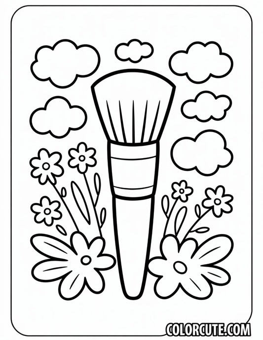 Blush Brush Coloring Page | Free PDF Printables