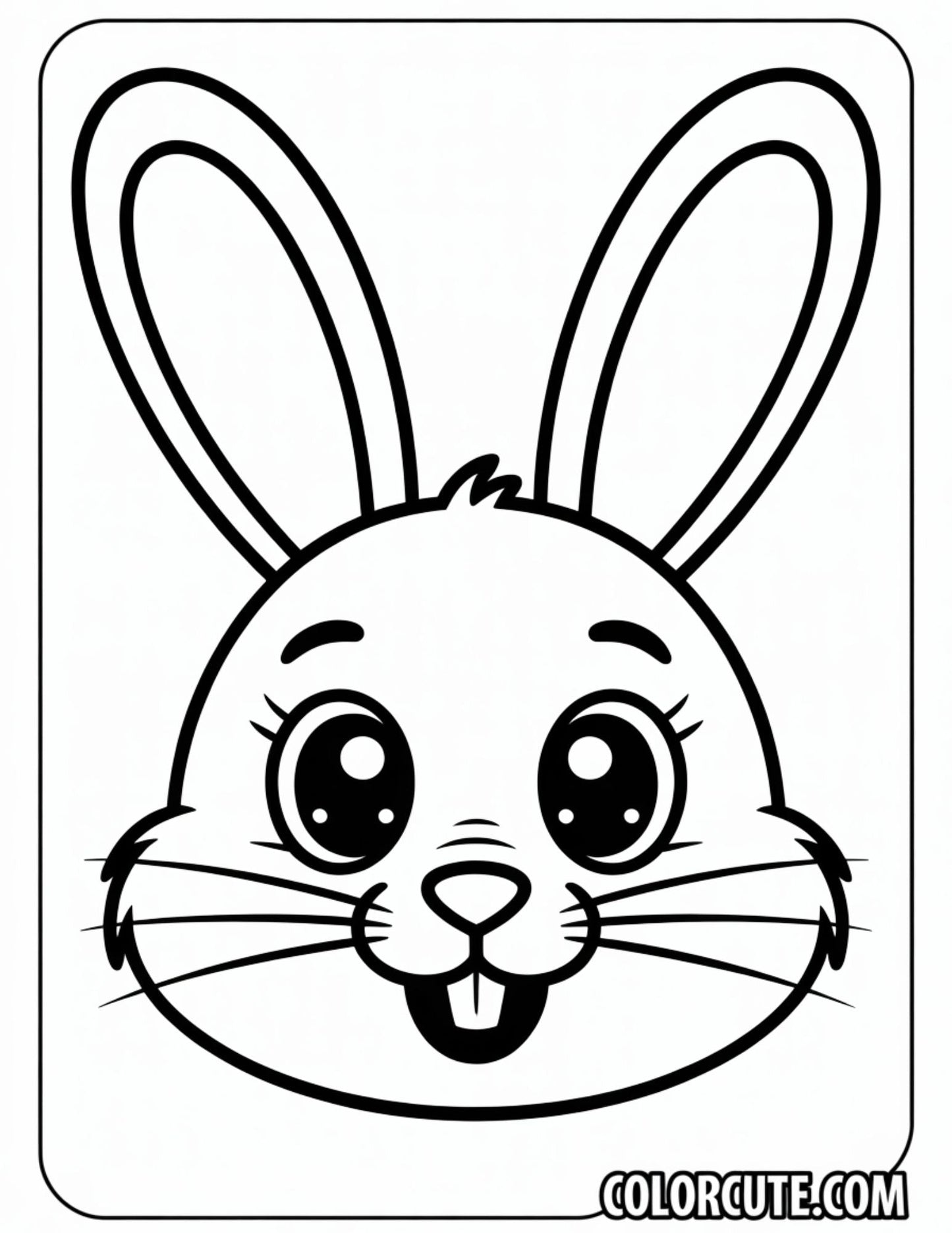 Bunny Face Coloring Page – Free PDF Printables