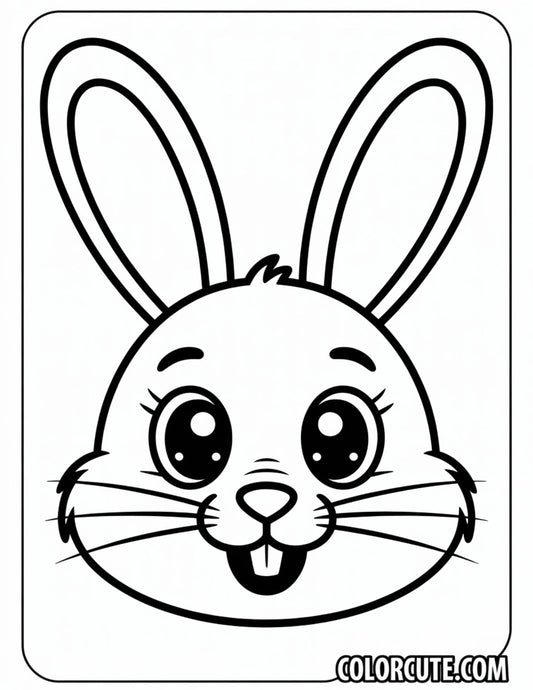 Bunny Face Coloring Page – Free PDF Printables